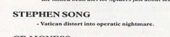 Note for Stephen Song